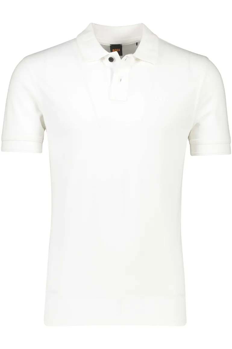 polo Hugo Boss wit effen katoen normale fit