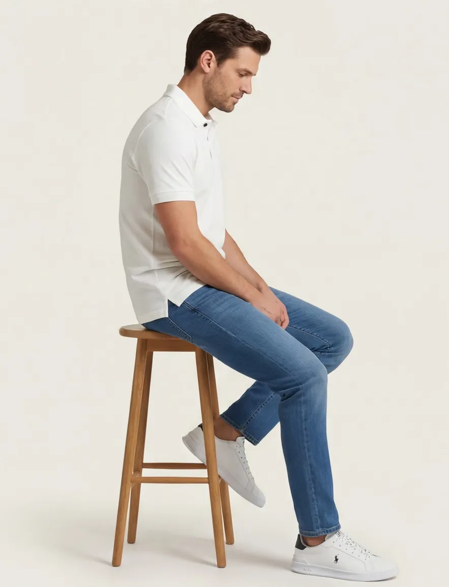 polo Hugo Boss wit effen katoen normale fit