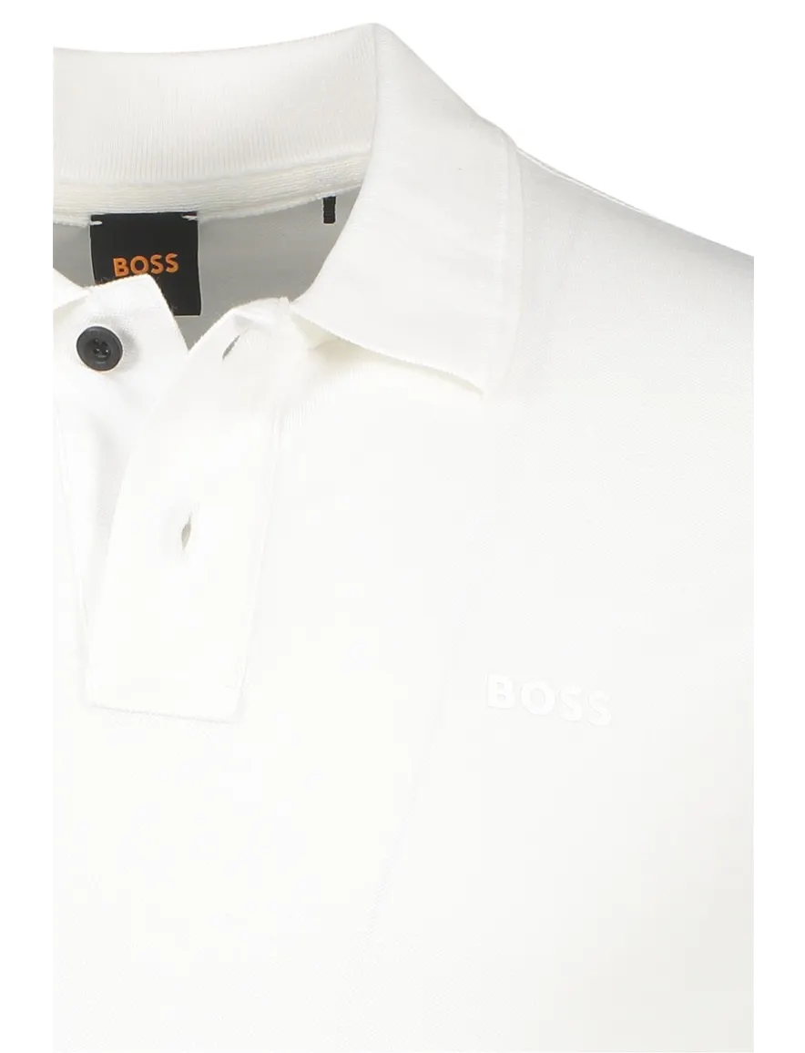 Boss Orange Prime polo normale fit wit effen katoen