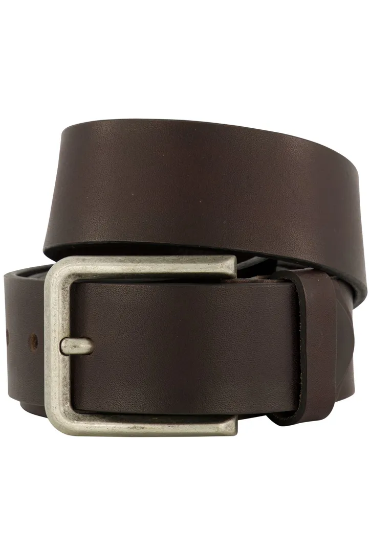 Donkerbruine Lindenmann riem effen leer
