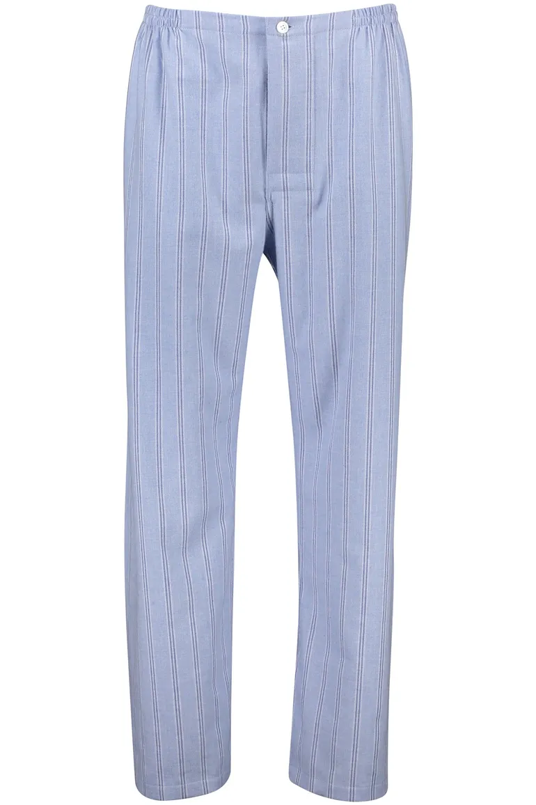 katoenen Bonsoir pyjama lichtblauw gestreept
