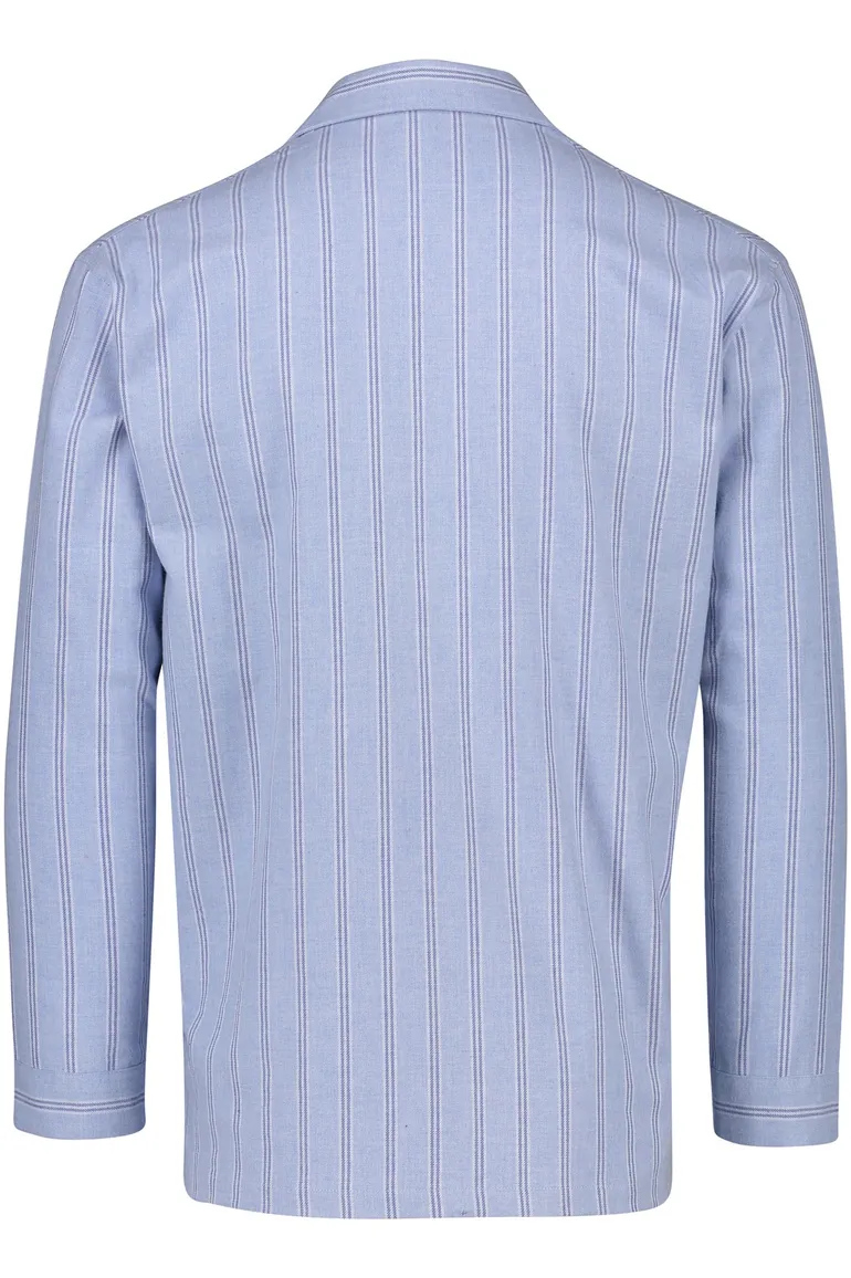 katoenen Bonsoir pyjama lichtblauw gestreept