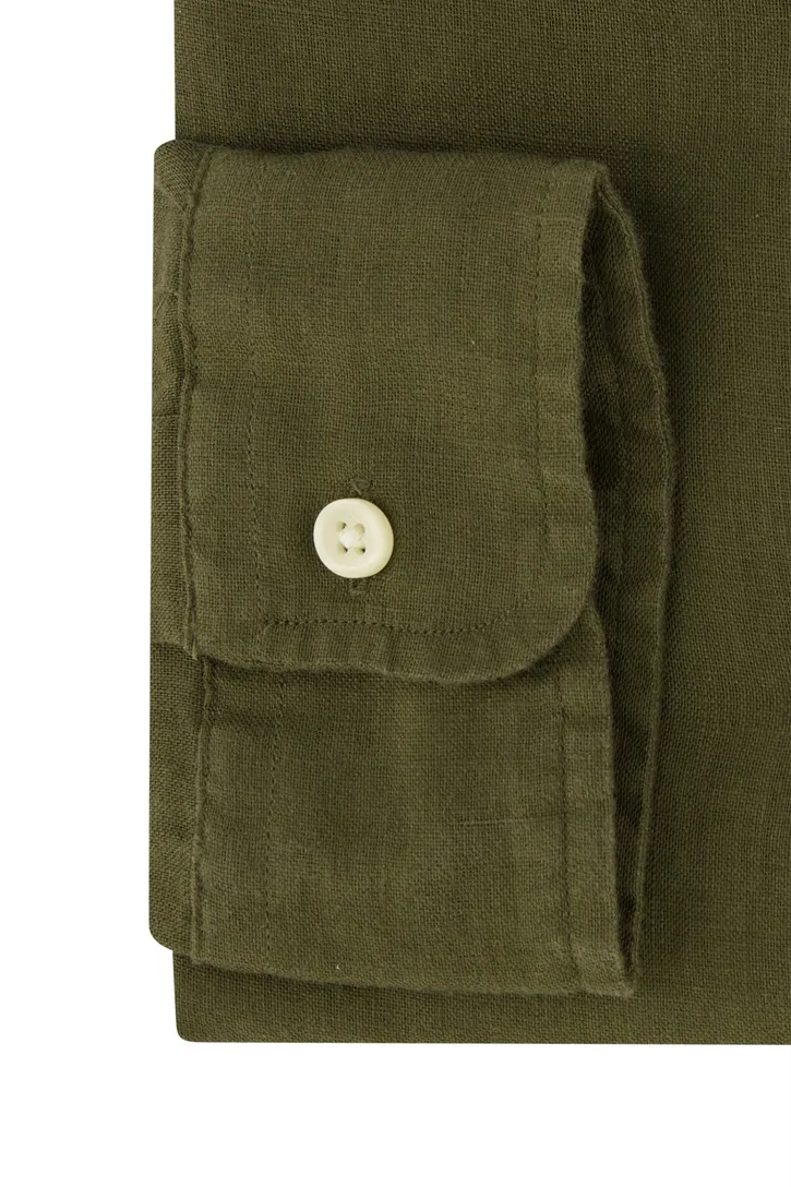 linnen Polo Ralph Lauren overhemd olijfgroen