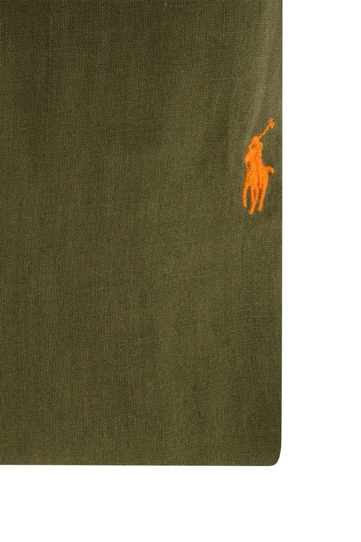 linnen Polo Ralph Lauren overhemd olijfgroen