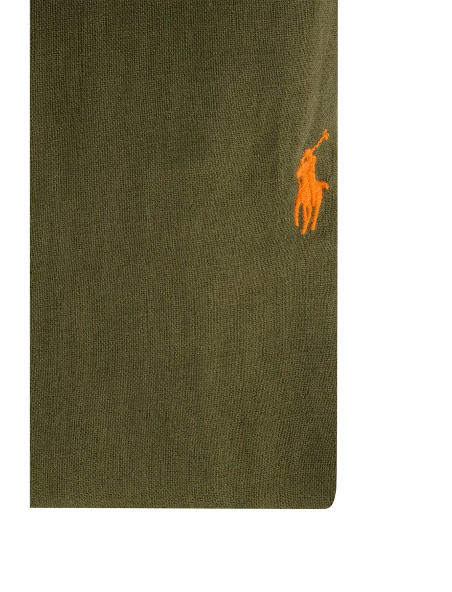 Polo Ralph Lauren overhemd olijfgroen linnen