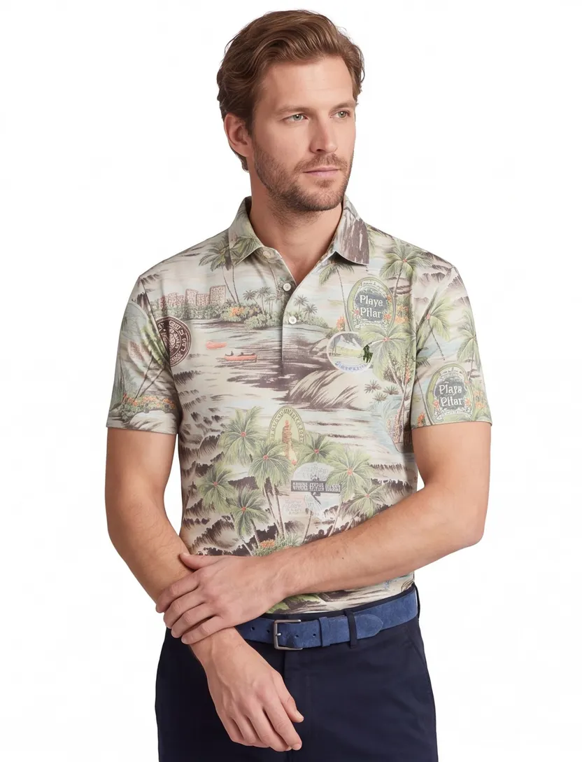 Polo Ralph Lauren polo groen geprint