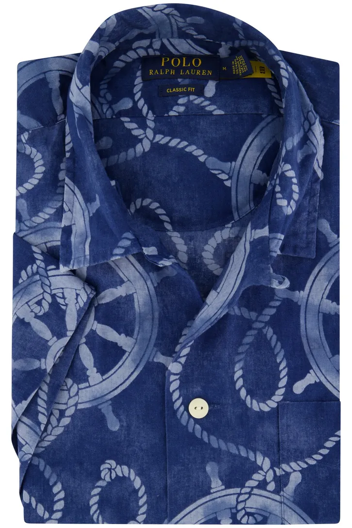 Polo Ralph Lauren overhemd classic fit blauw geprint katoen