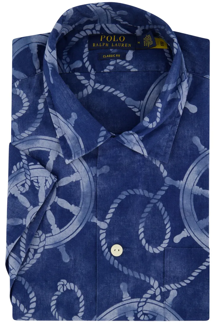 Polo Ralph Lauren overhemd classic fit blauw geprint katoen