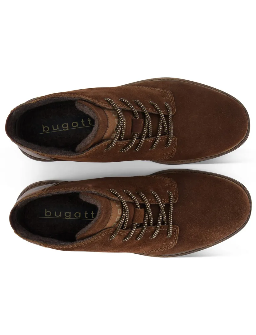 Bugatti veterschoenen bruin leer effen