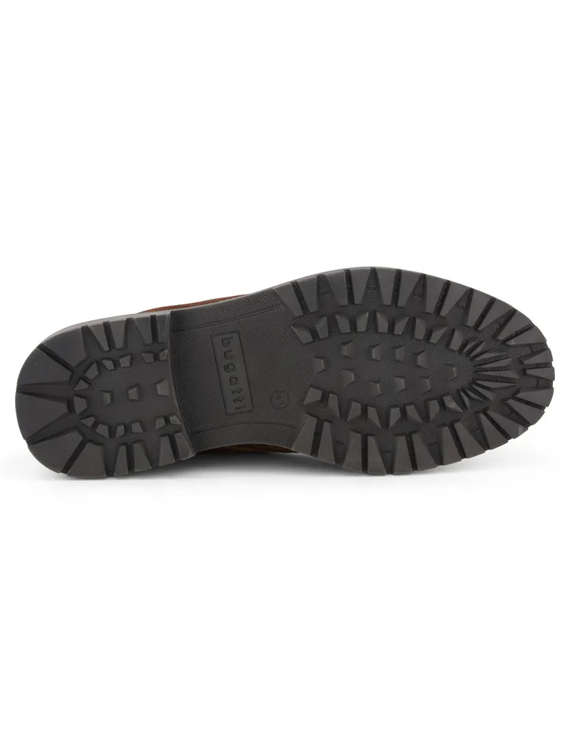 Bugatti veterschoenen bruin leer effen