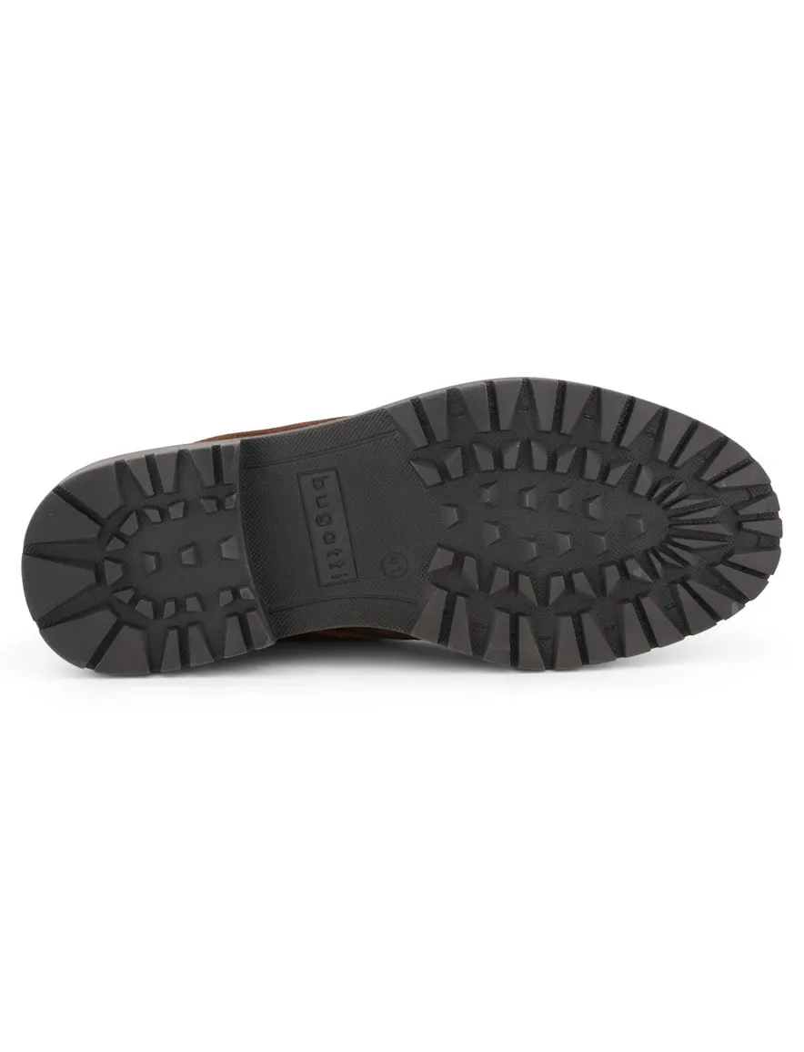 Bugatti veterschoenen bruin leer effen