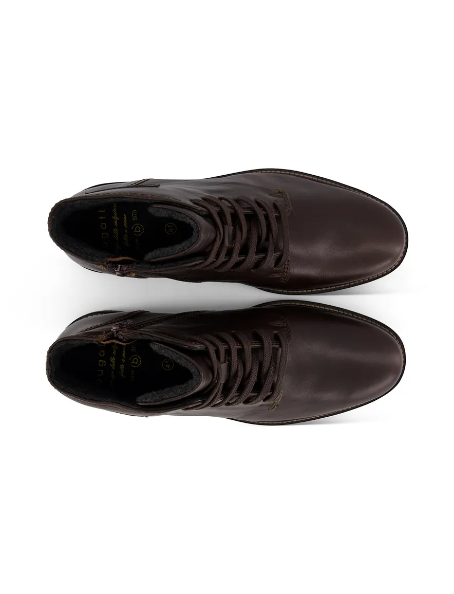 Bugatti boots bruin leer hoog met opdruk