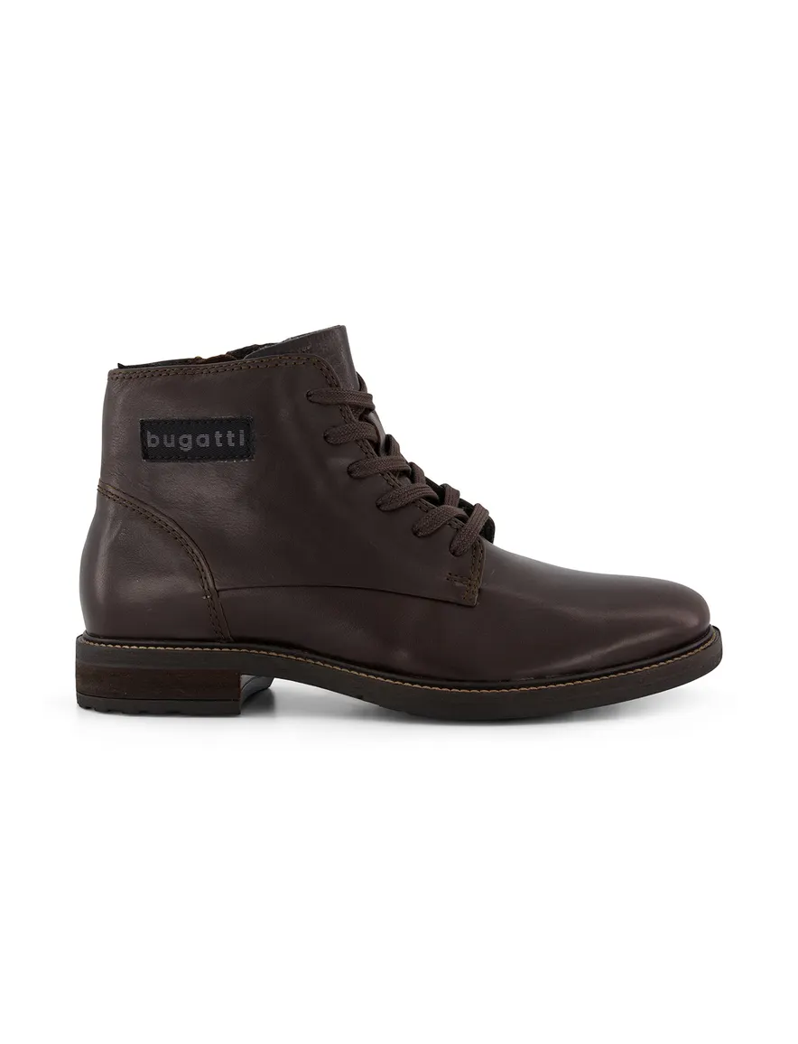 Bugatti boots bruin leer hoog met opdruk