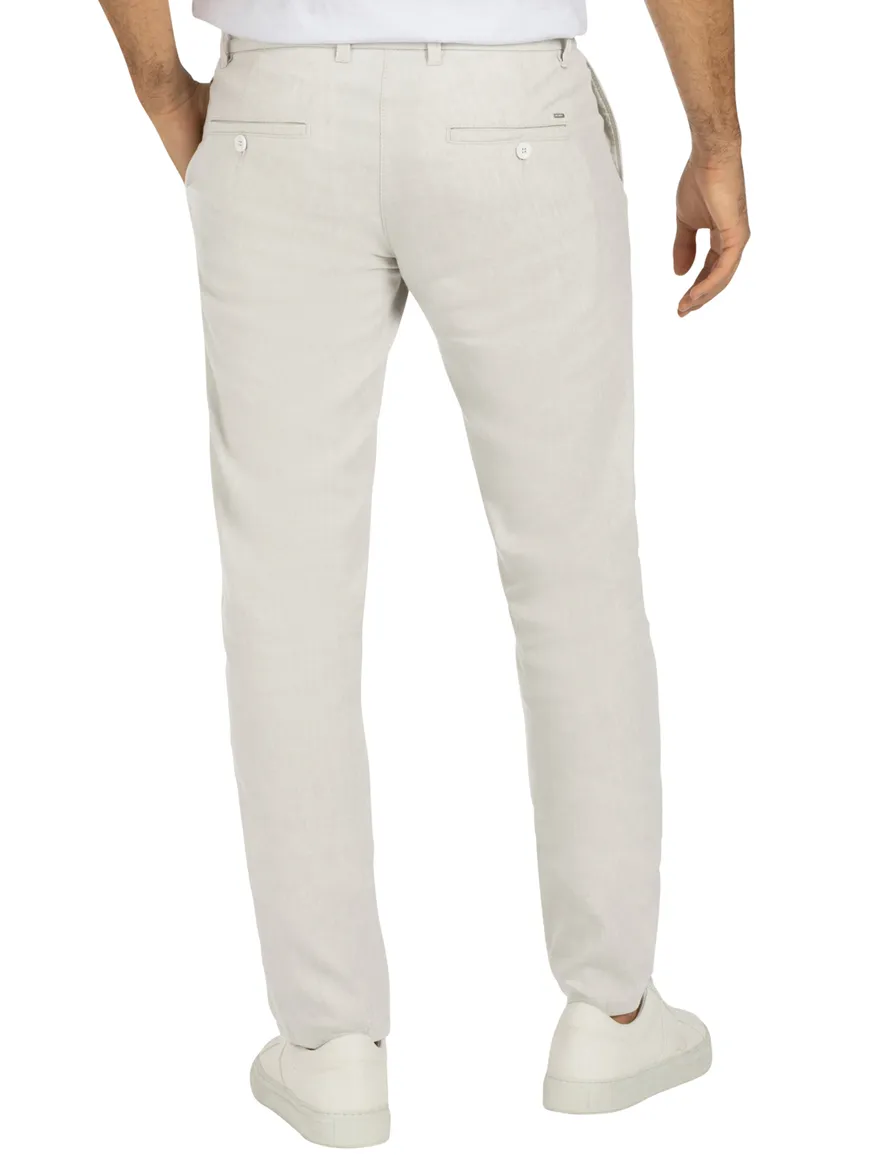 Mac Lennox pantalon chino effen creme linnen