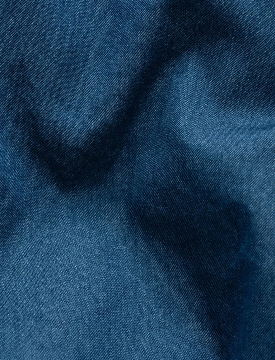 Eton overhemd slim fit effen donkerblauw katoen