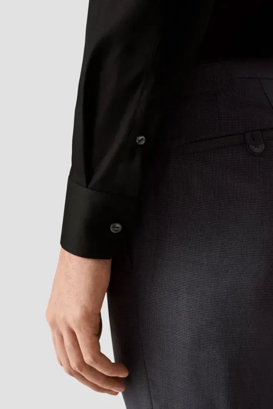 Eton overhemd Slim Fit zwart Signature Twill