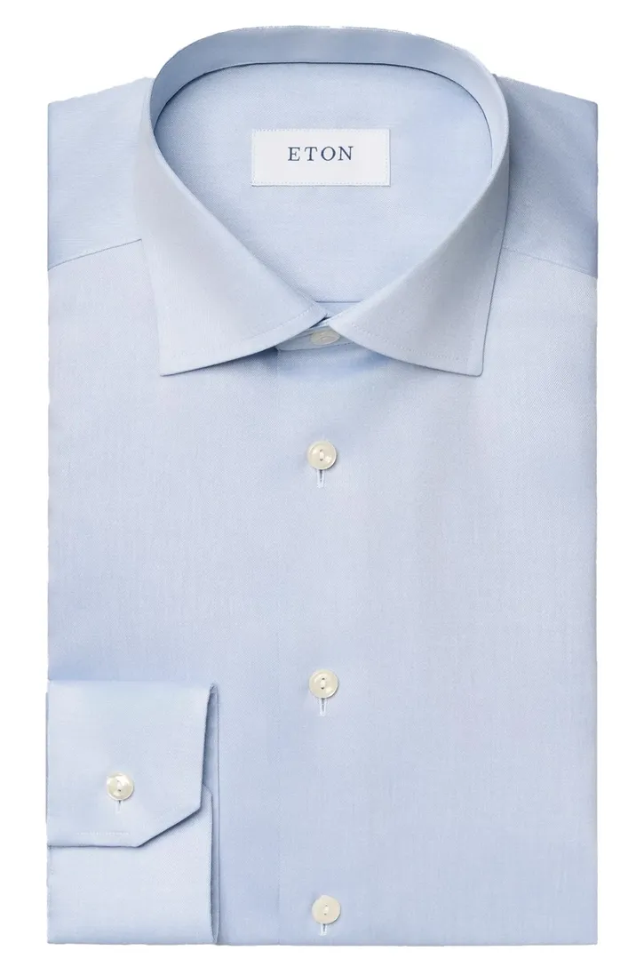 Overhemd Eton Slim Fit lichtblauw effen