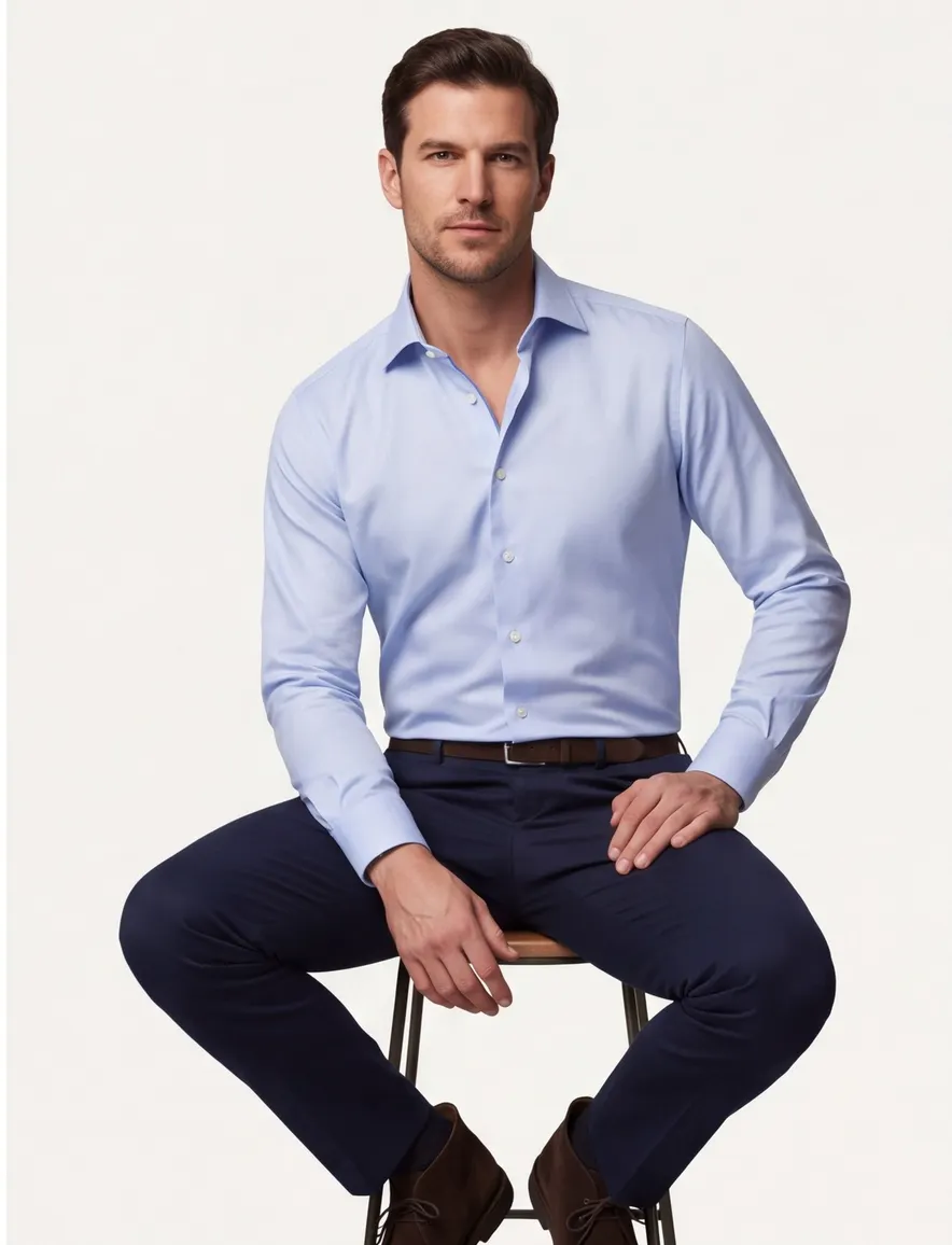 Eton business overhemd Slim Fit lichtblauw effen