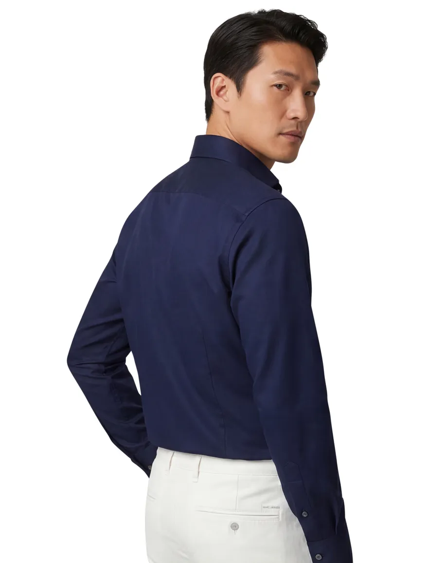 Donkerblauw overhemd Eton Slim Fit effen