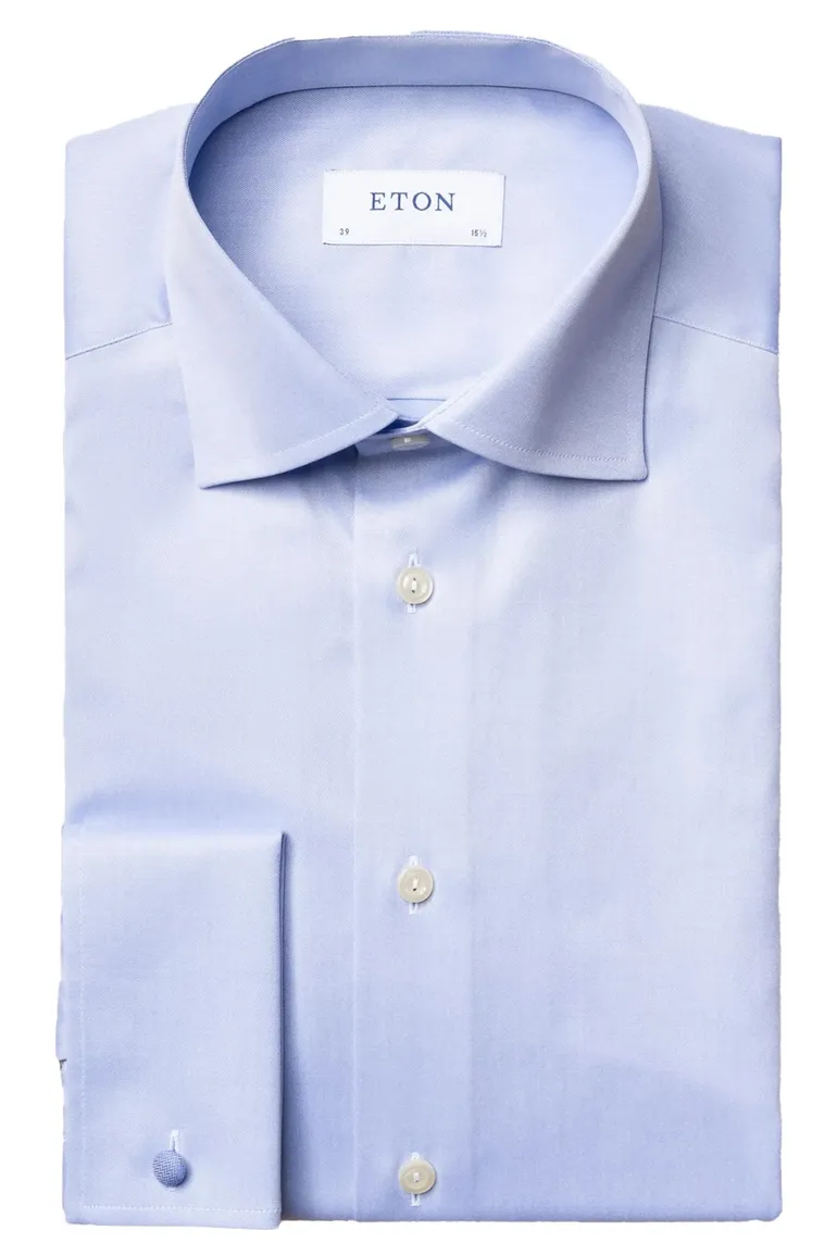 Eton katoenen lichtblauw overhemd slim fit signature twill