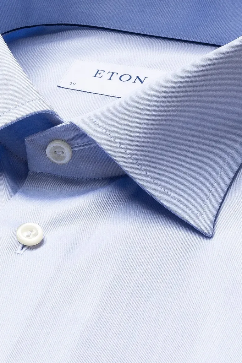 Eton katoenen lichtblauw overhemd slim fit signature twill