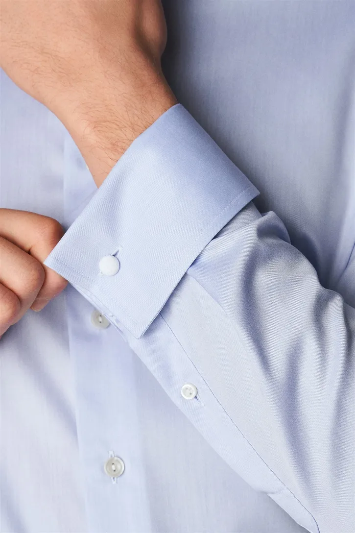 Katoenen overhemd slim fit lichtblauw Eton signature twill