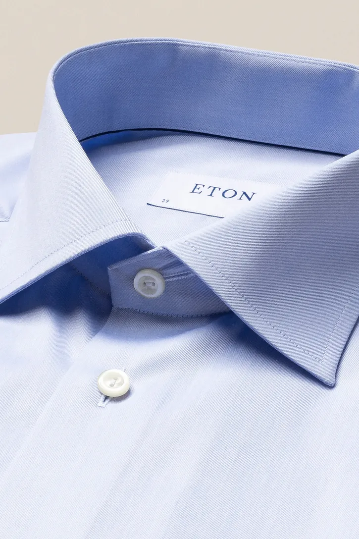 Katoenen overhemd slim fit lichtblauw Eton signature twill
