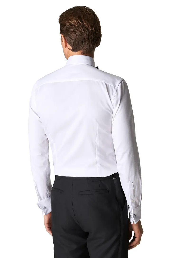 Contemporary fit katoenen overhemd wit smoking Eton