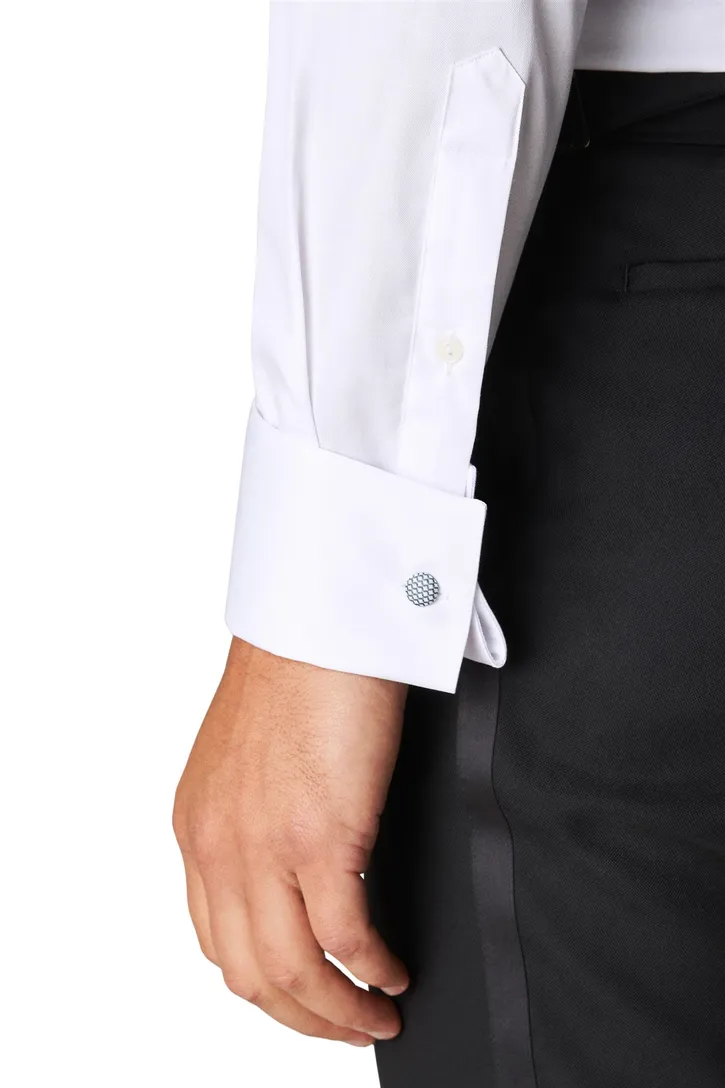 Contemporary fit katoenen overhemd wit smoking Eton