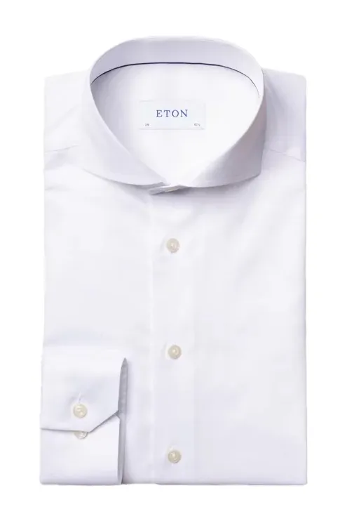 Eton overhemd wit effen cutaway contemporary fit
