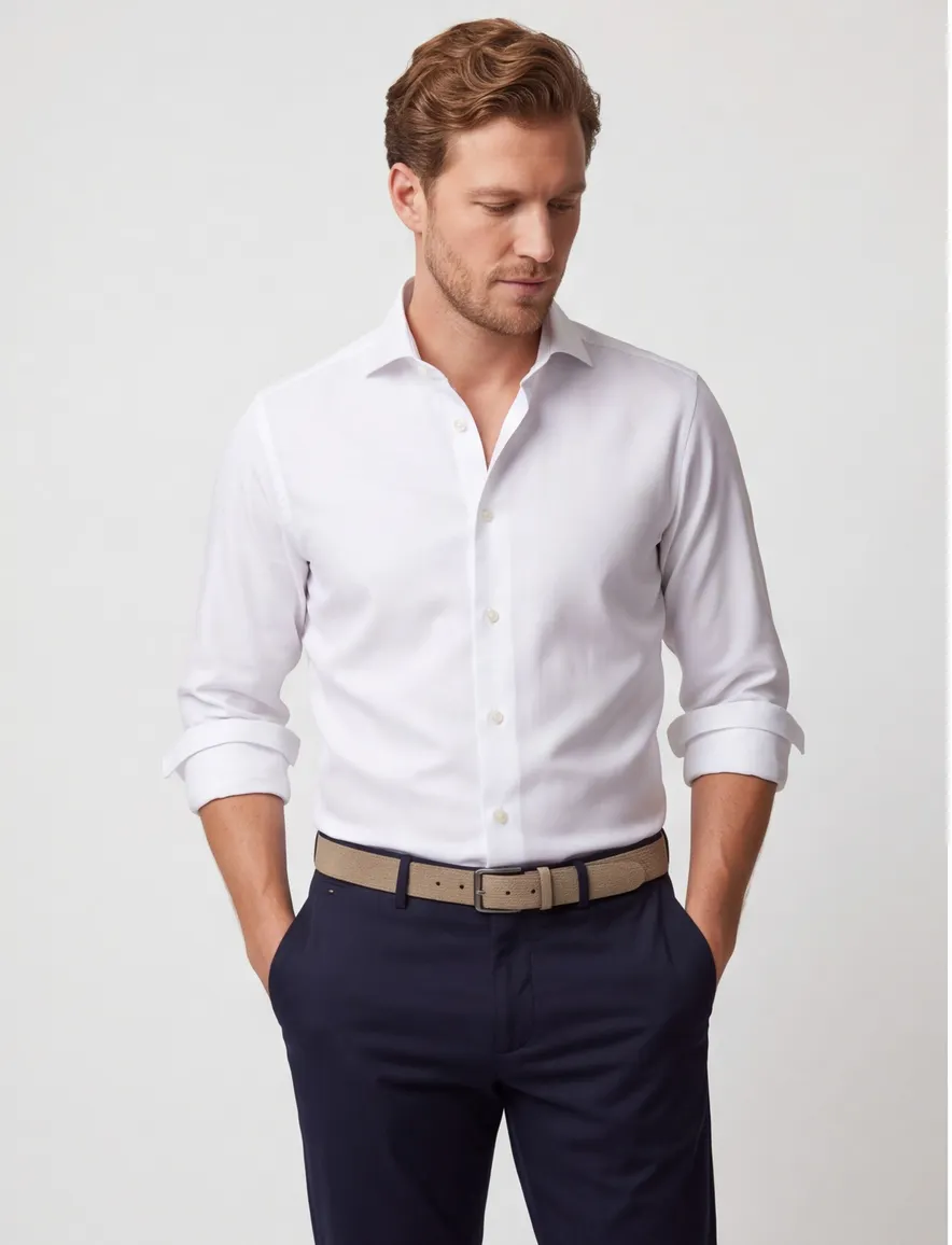 Eton business overhemd Slim Fit wit effen katoen
