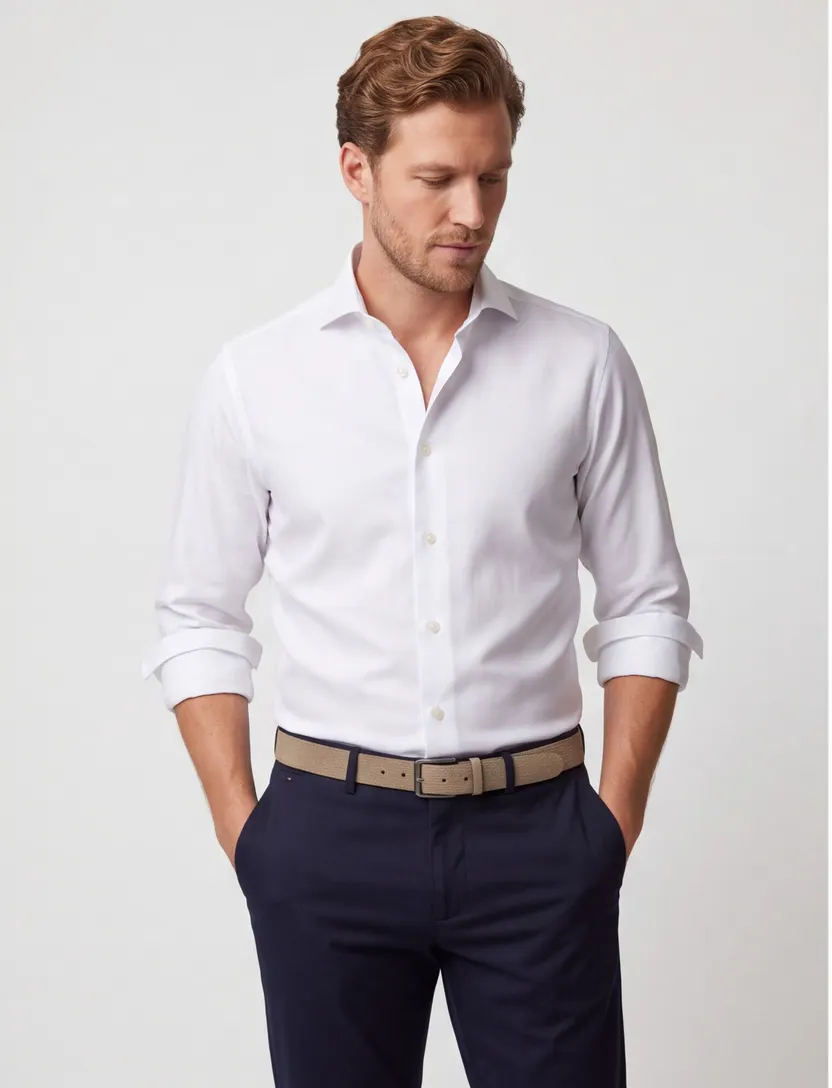 Eton overhemd Slim Fit wit effen