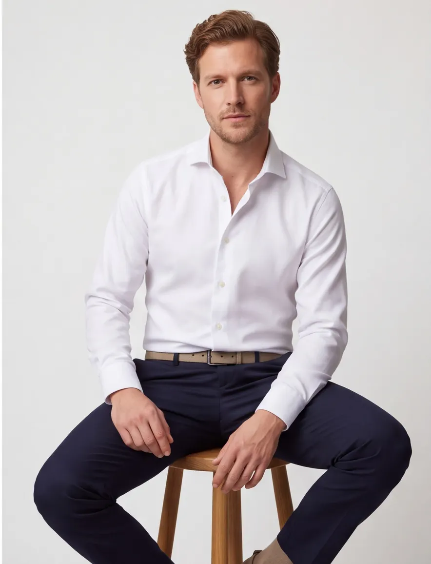 Eton business overhemd Slim Fit wit effen katoen