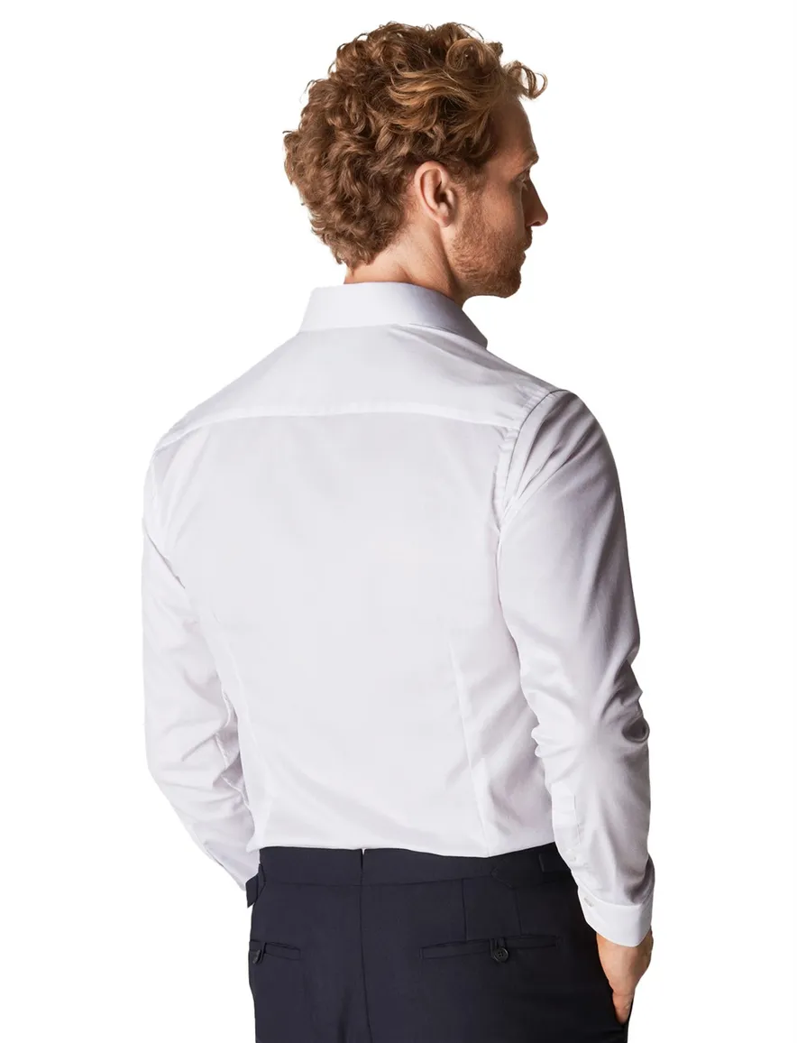 Eton business Signature Twill overhemd super slim fit wit effen