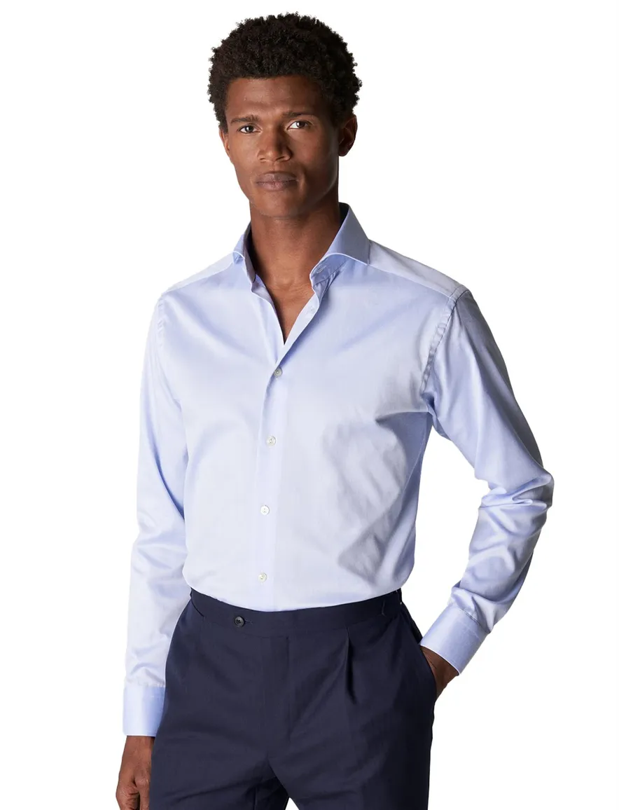 Eton business overhemd Signature Twill super slim fit lichtblauw effen