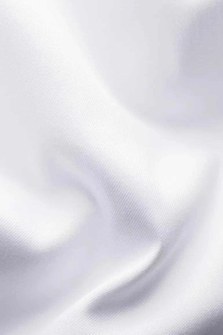 signature twill katoenen Eton overhemd wit contemporary fit