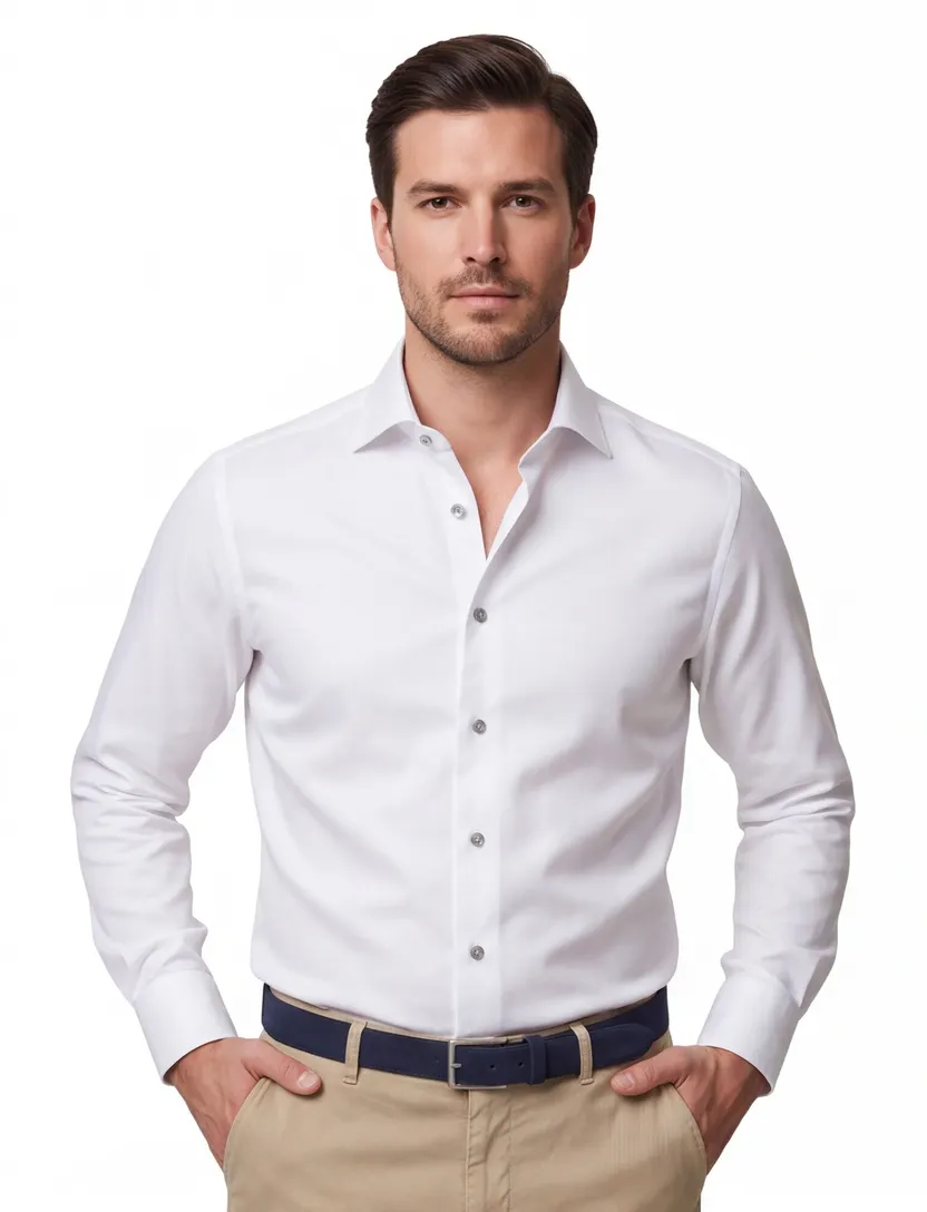 Eton contemporary fit signature twill overhemd wit