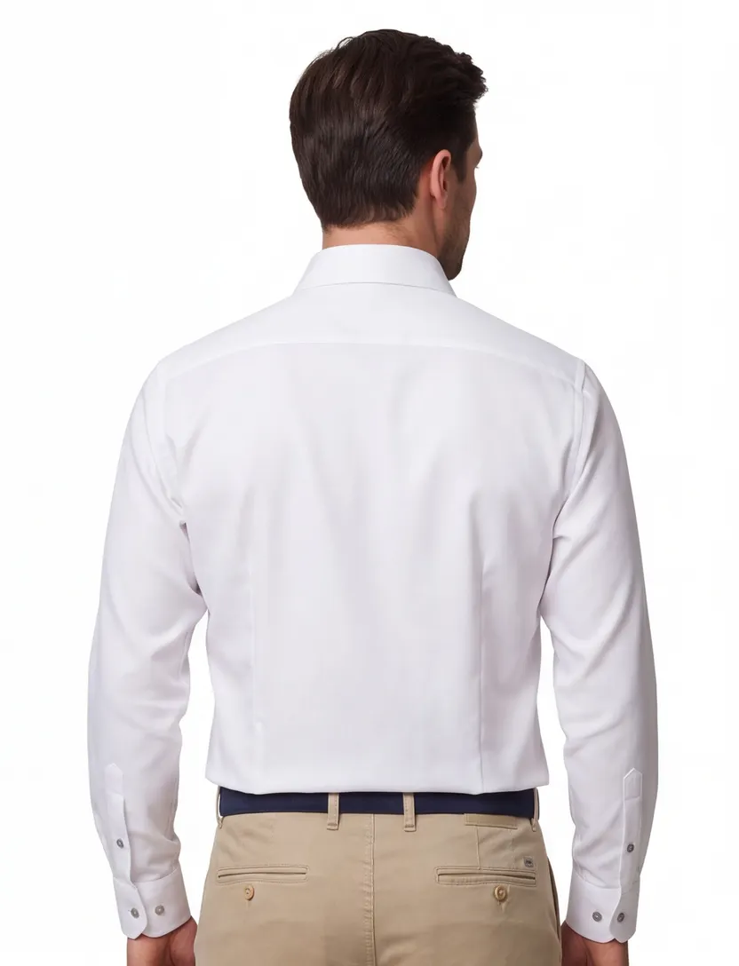 Eton contemporary fit signature twill overhemd wit