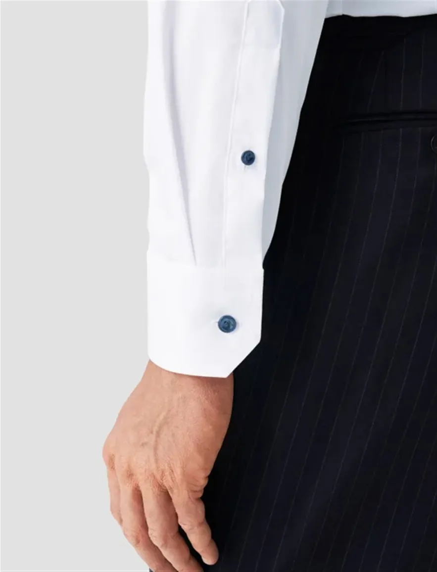 Eton overhemd wit effen slim fit Signature Twill