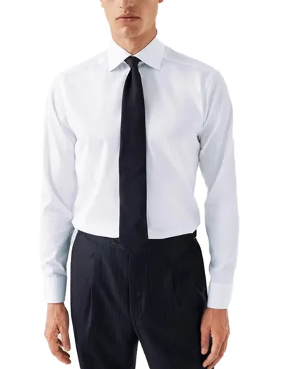 Eton Eton overhemd wit effen slim fit Signature Twill