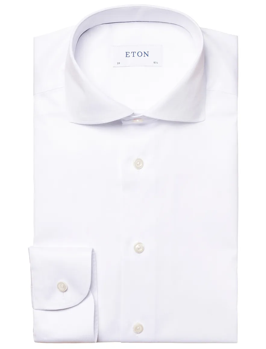 Eton overhemd effen wit slim fit katoen