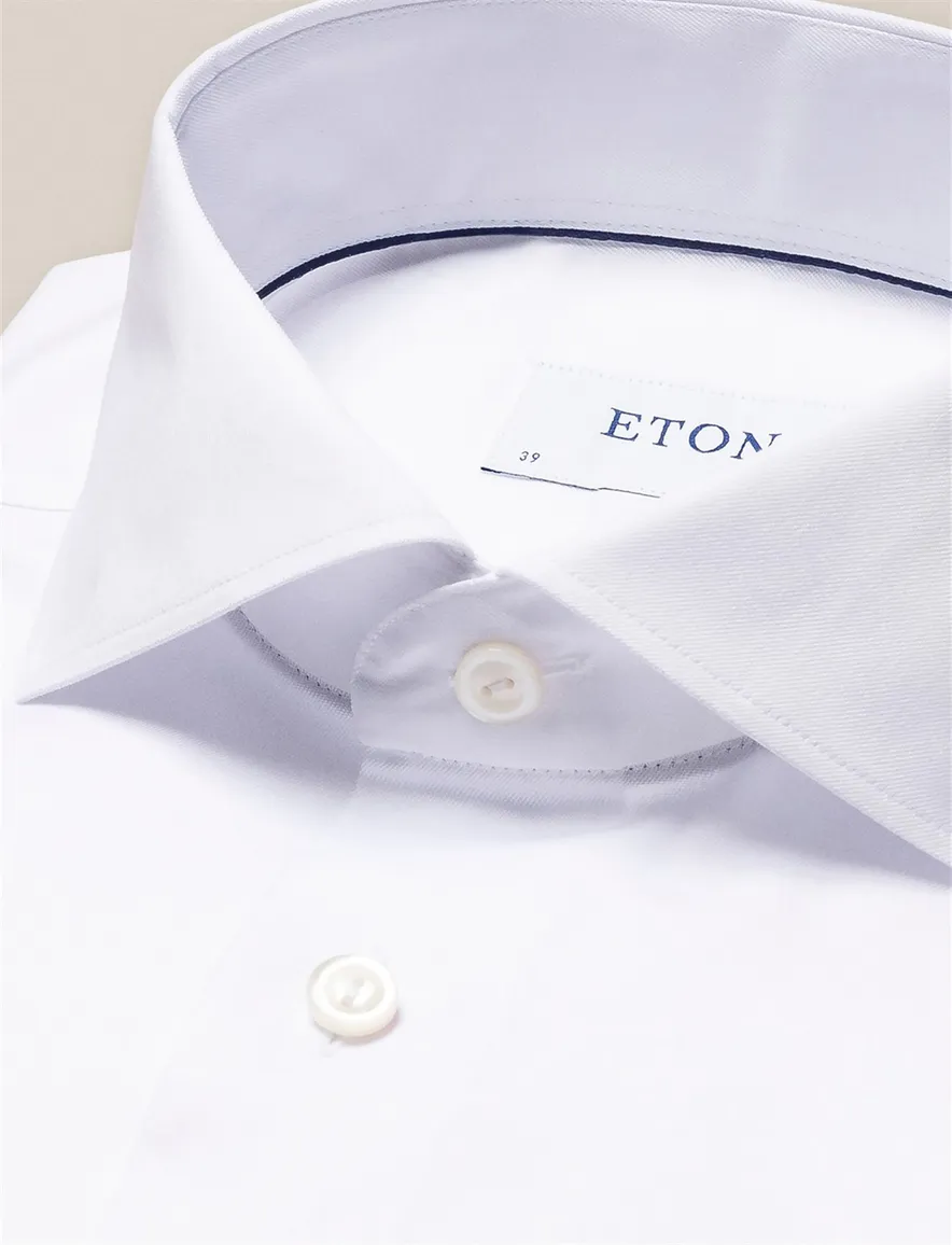 Eton overhemd effen wit slim fit katoen
