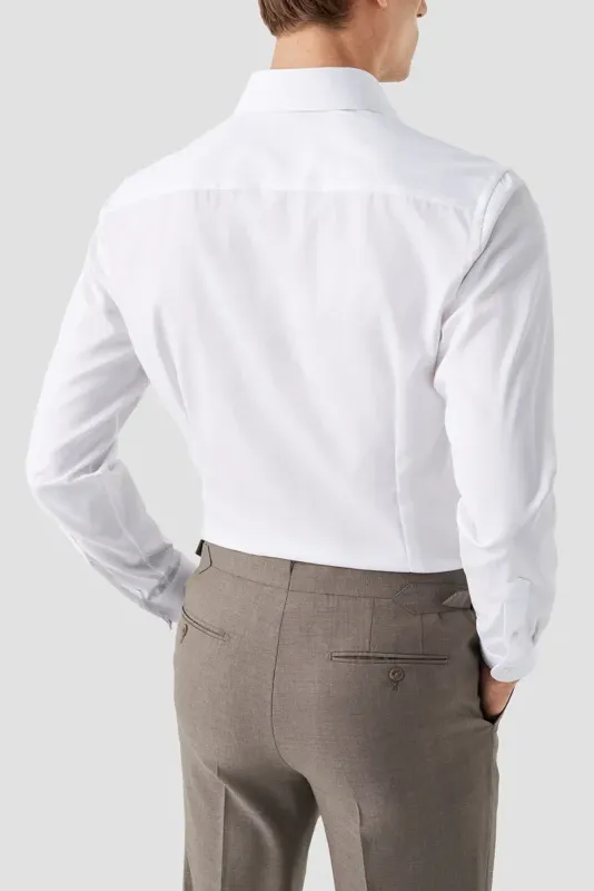 Wit Eton overhemd contemporary fit signature twill katoen