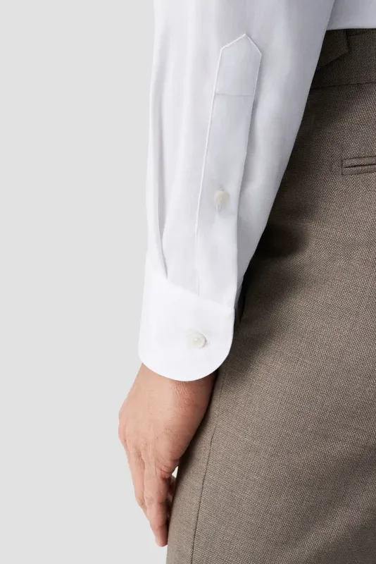 Overhemd Eton signature twill contemporary fit wit katoen