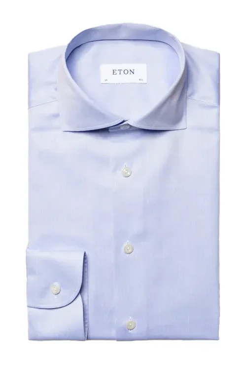 Eton overhemd lichtblauw signature twill contemporary fit