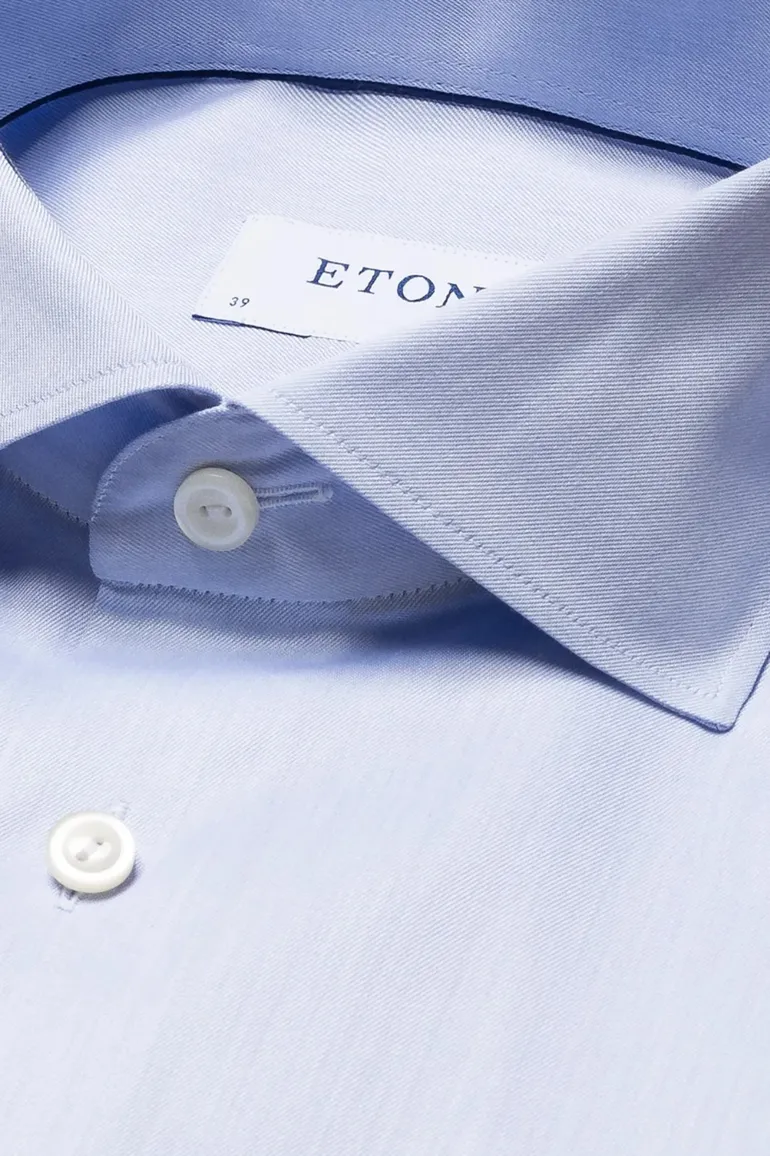 Eton overhemd lichtblauw signature twill contemporary fit