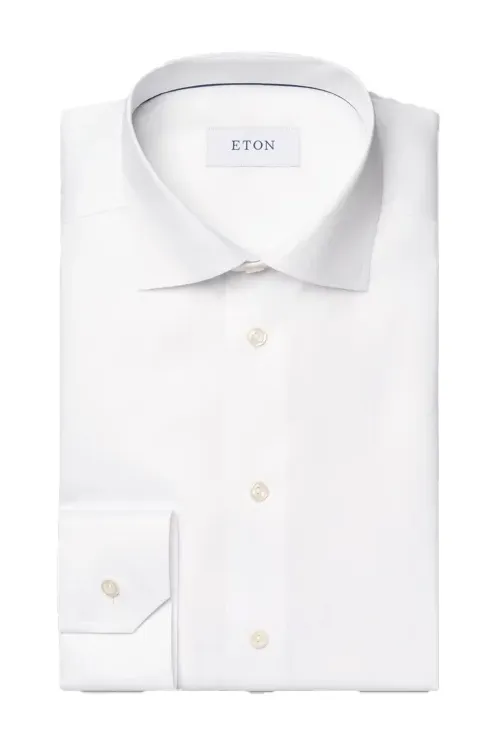 Eton wit overhemd contemporary fit effen