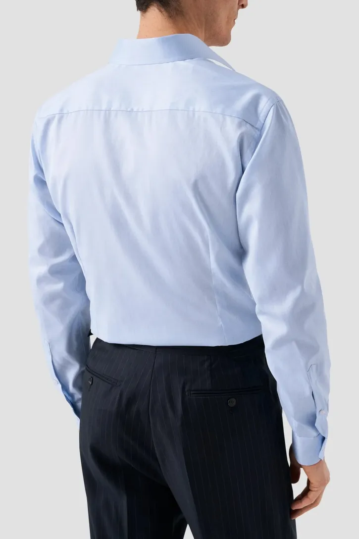 Contemporary fit katoen Eton overhemd signature twill lichtblauw