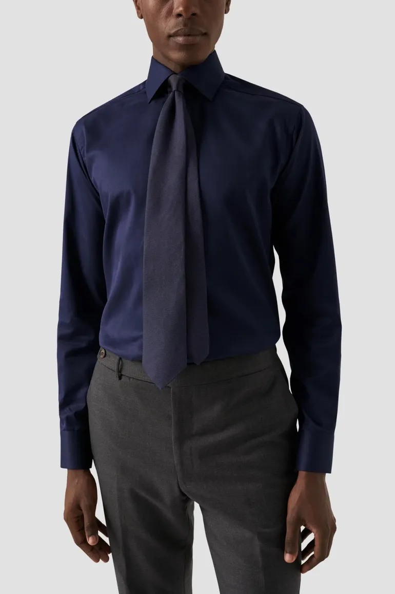 Eton donkerblauw overhemd Contemporary fit signature twill