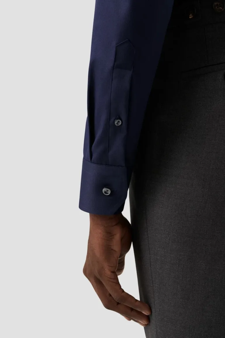 Eton donkerblauw overhemd Contemporary fit signature twill